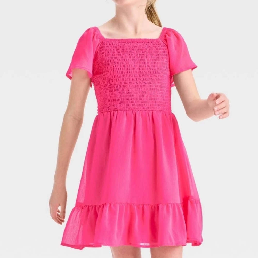 Cat & Jack Vibrant Pink Ruffle Dress